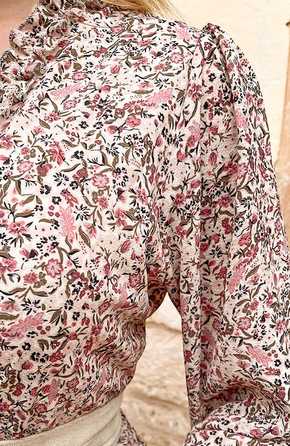 Rüschen Kleid Blumen Beige Dust Rosa, Shoparchiv, Foto 6