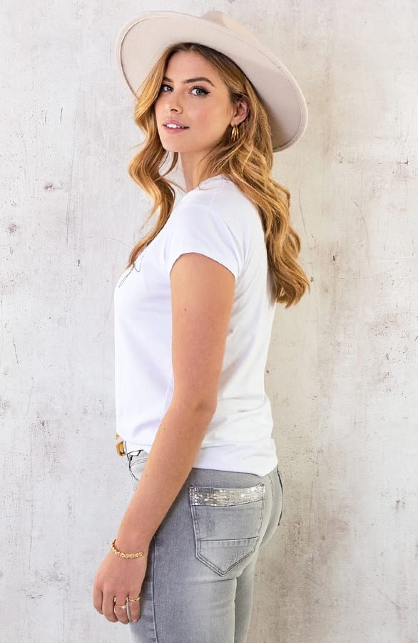 Simple Things Top Wit Lila – shoparchief, foto 4