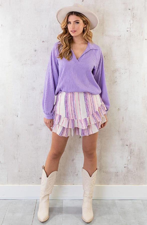 Oversized Venice Blouse Lila – shoparchief, foto 11