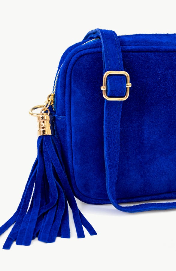 Suede Tas Met Rits Kobalt – shoparchief, foto 2