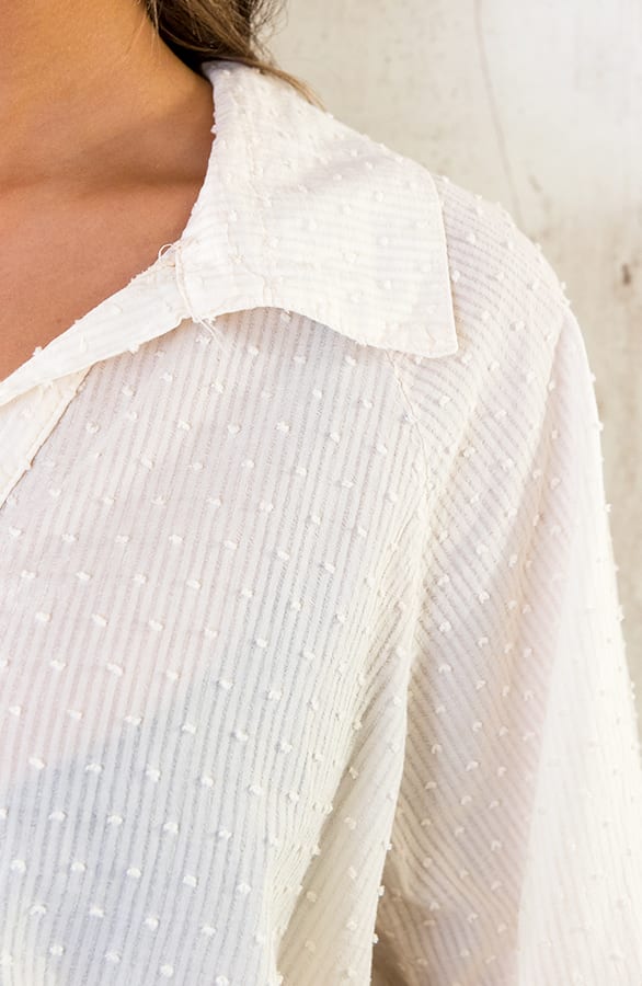 V-Hals Dots Blouse Creme – shoparchief, foto 6