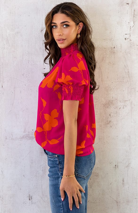 Col Top Flower Roze Oranje – shoparchief, foto 3