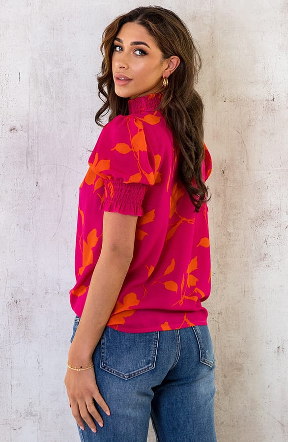 Col Top Flower Roze Oranje – shoparchief, foto 4