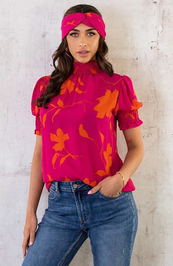 Haarband Print Roze Oranje – shoparchief, foto 5