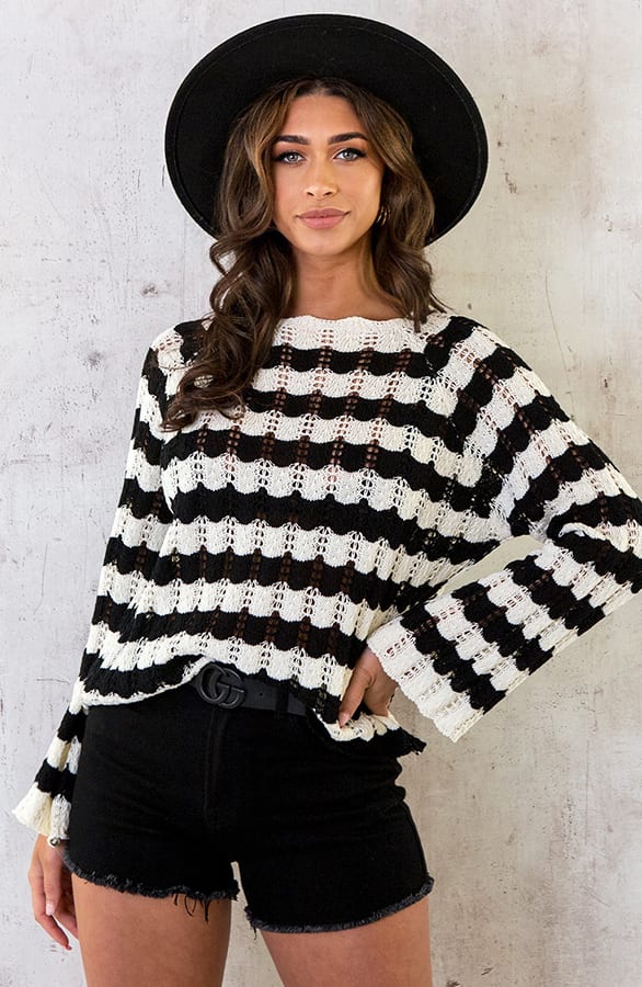 Crochet Top Zwart Ecru – shoparchief, foto 7