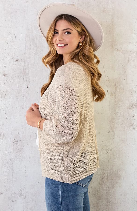 Gehaakt Vest Basic Beige – shoparchief, foto 8