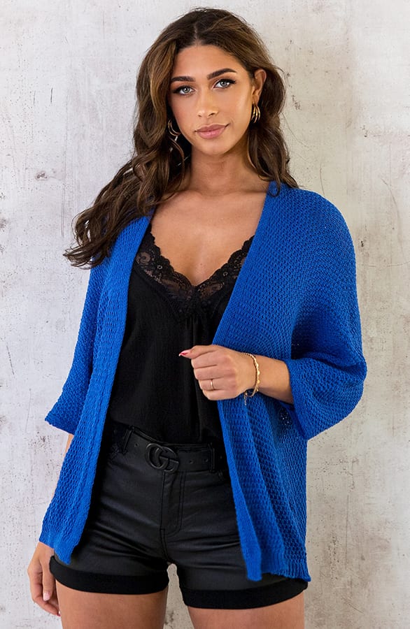 Gehaakt Vest Basic Kobalt – shoparchief, foto 1