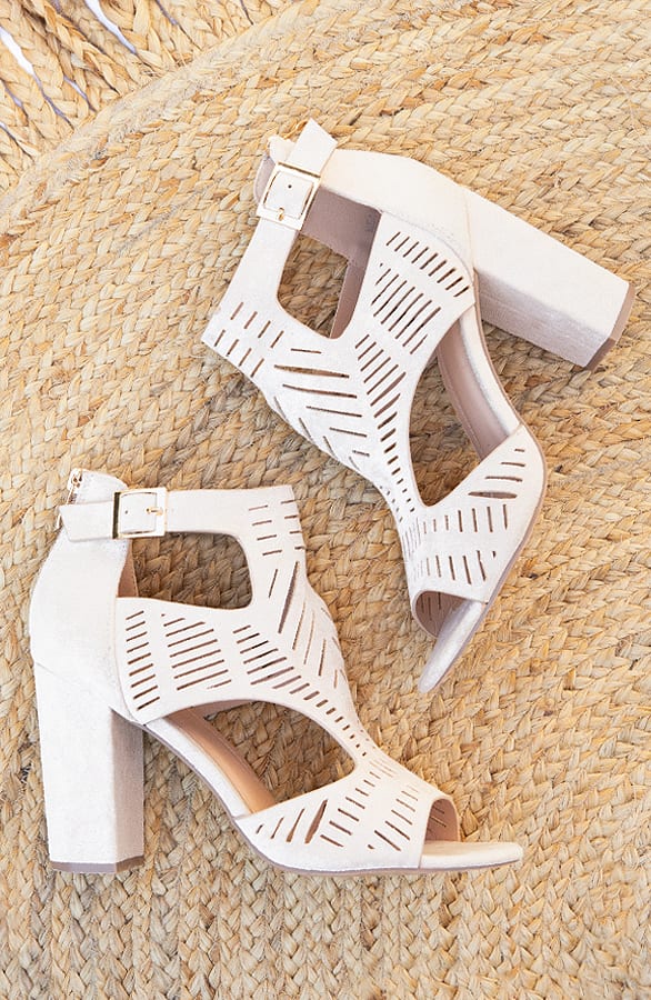 Gladiator Heels Suede Beige – shoparchief, foto 1