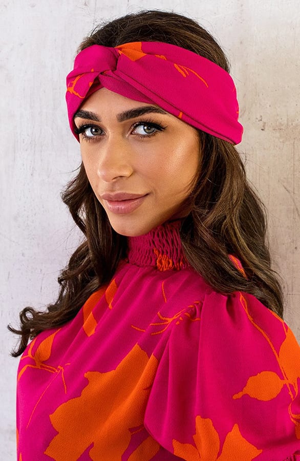 Haarband Print Roze Oranje – shoparchief, foto 3