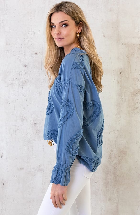 Hartjes Blouse Jeansblauw – shoparchief, foto 4