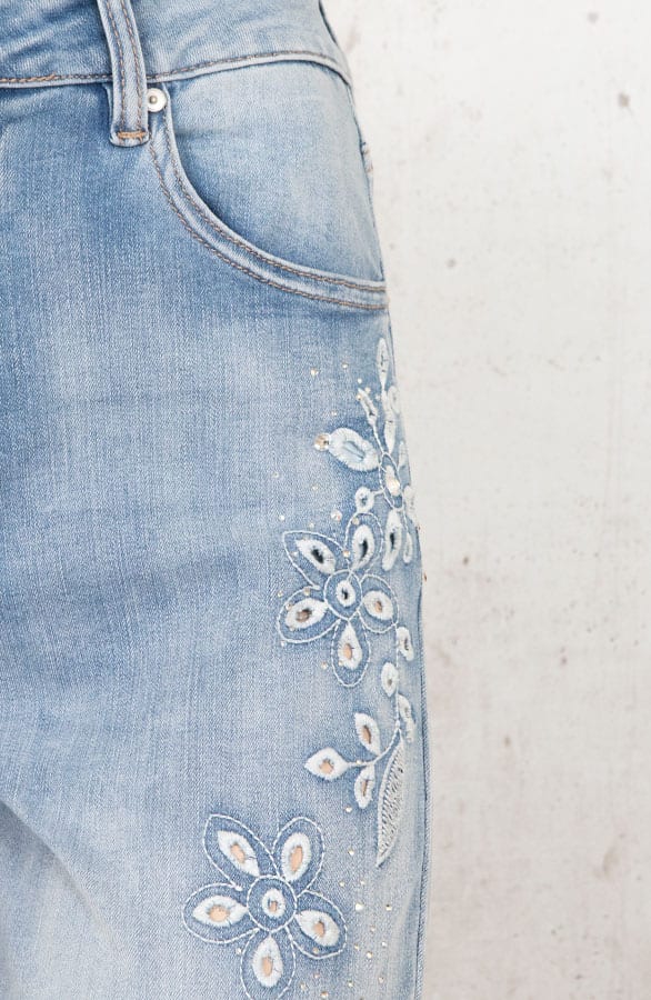 Jeans Met Embroidery Light Blue – shoparchief, foto 6