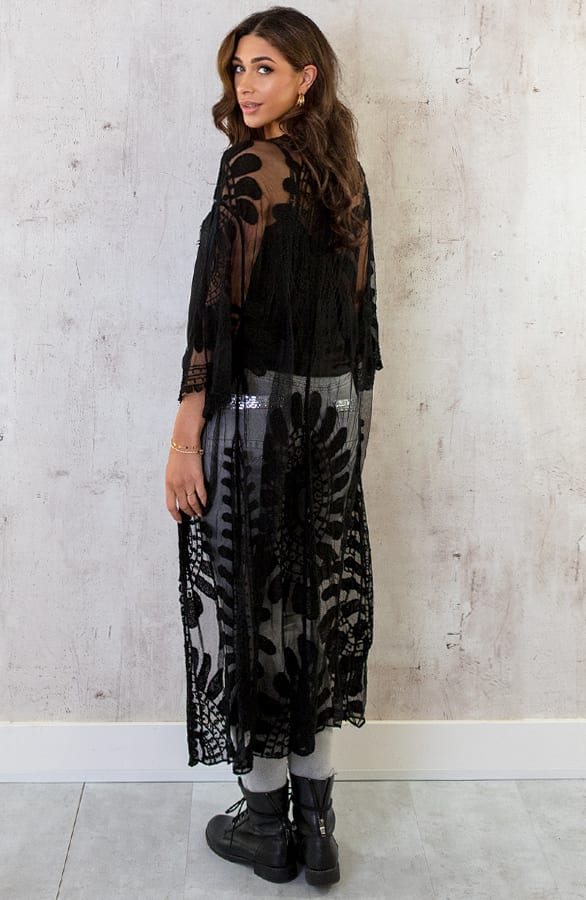 Kanten Kimono Boho Zwart – shoparchief, foto 15