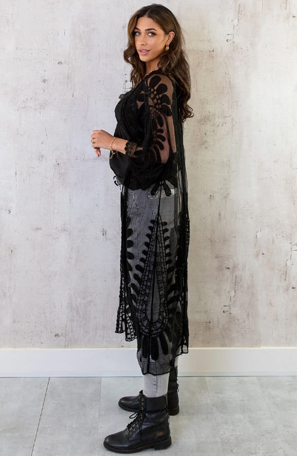 Kanten Kimono Boho Zwart – shoparchief, foto 13