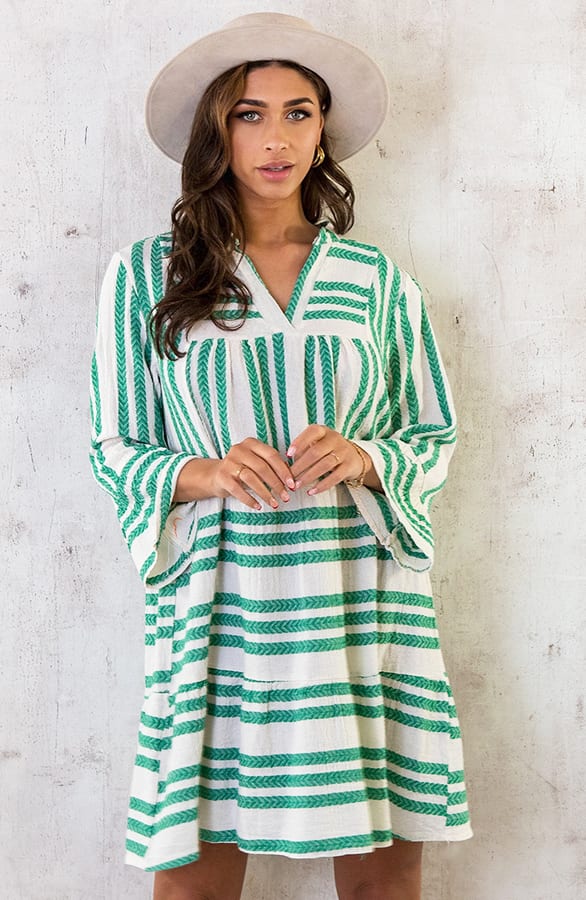 Kelim Tuniek Katoen Bright Green – shoparchief, foto 3