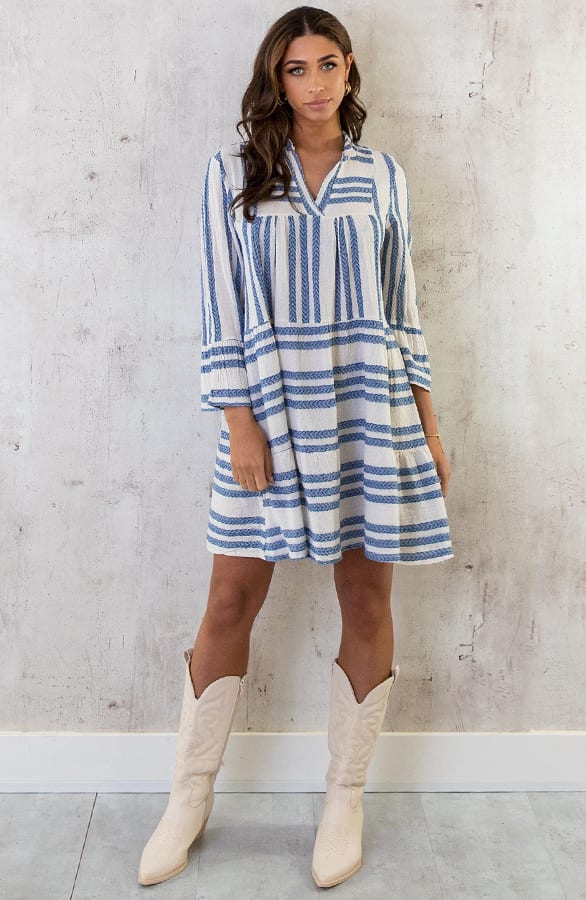 Kelim Tuniek Katoen Jeansblauw – shoparchief, foto 17