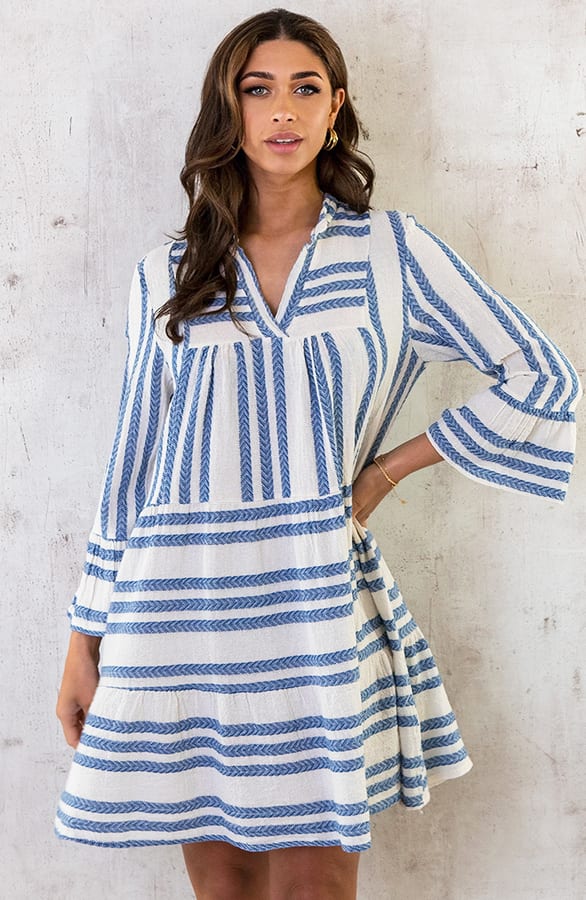 Kelim Tuniek Katoen Jeansblauw – shoparchief, foto 14