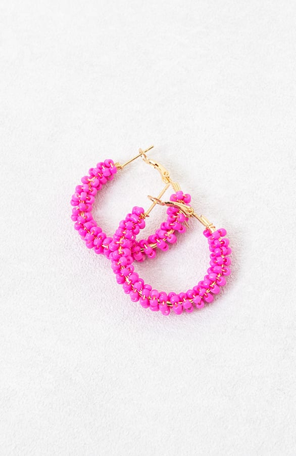 Kralen Oorbellen Fuchsia – shoparchief, foto 2