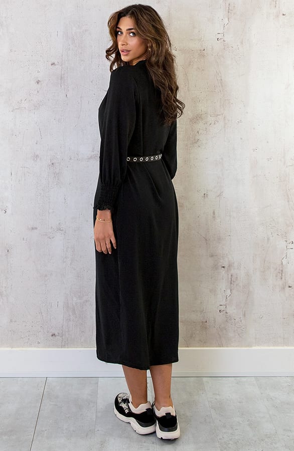 Maxi V-Hals Jurk Black – shoparchief, foto 5