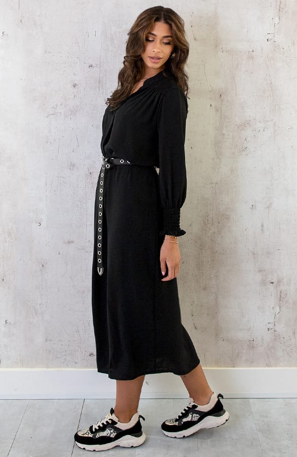 Maxi V-Hals Jurk Black – shoparchief, foto 4