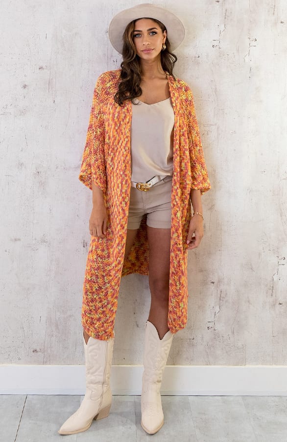 Midi Gehaakt Vest Oranje – shoparchief, foto 1
