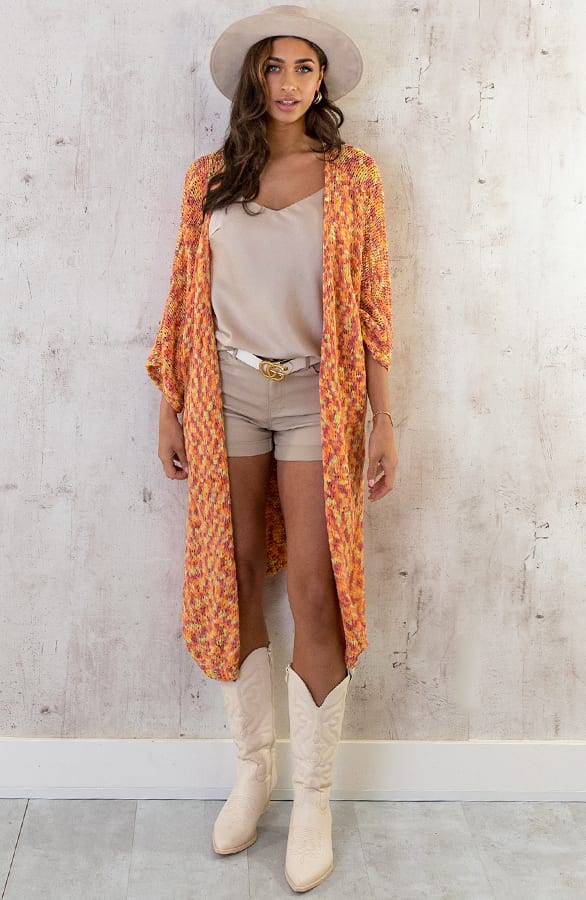 Midi Gehaakt Vest Oranje – shoparchief, foto 2