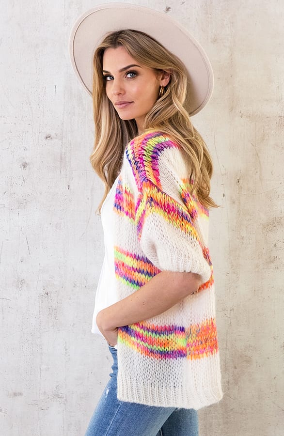 Multicolor Cardigan Mit Kurzem Arm, Shoparchiv, Foto 5