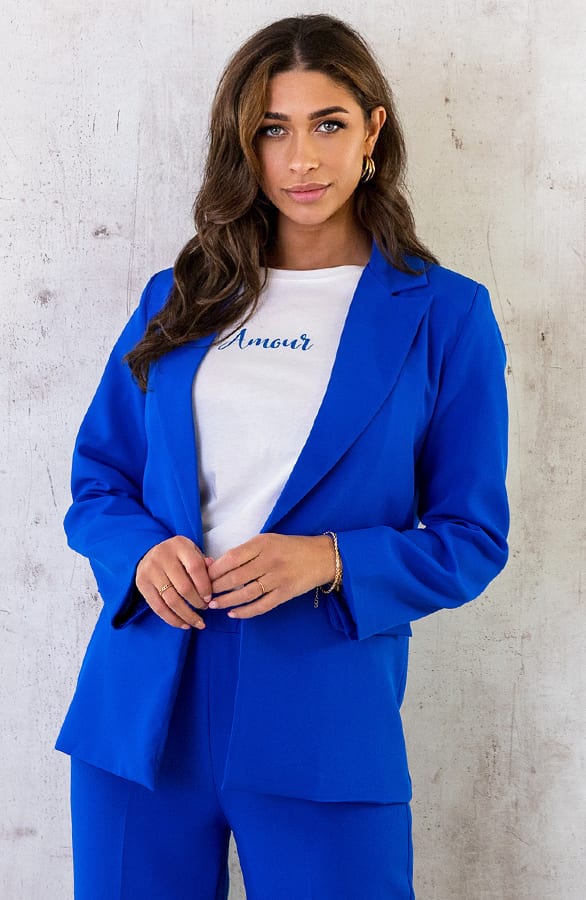 Oversized Blazer Dames Kobalt – shoparchief, foto 2