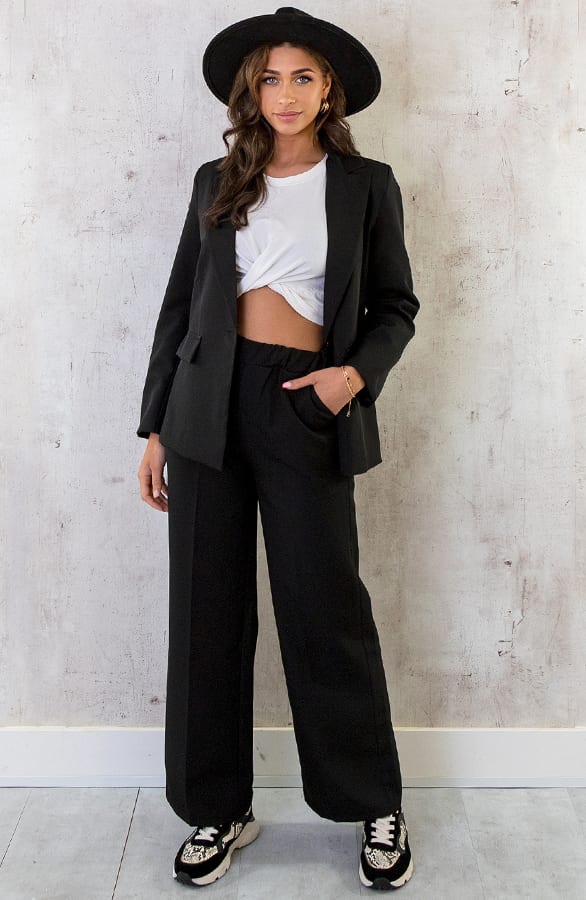 Palazzo Pants Dames Zwart – shoparchief, foto 4