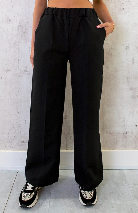 Palazzo Pants Dames Zwart – shoparchief, foto 1