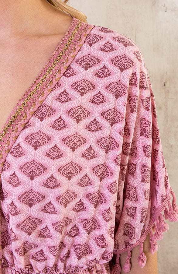 Oversized Jurk Gouden Detail Print Dust Roze – shoparchief, foto 7