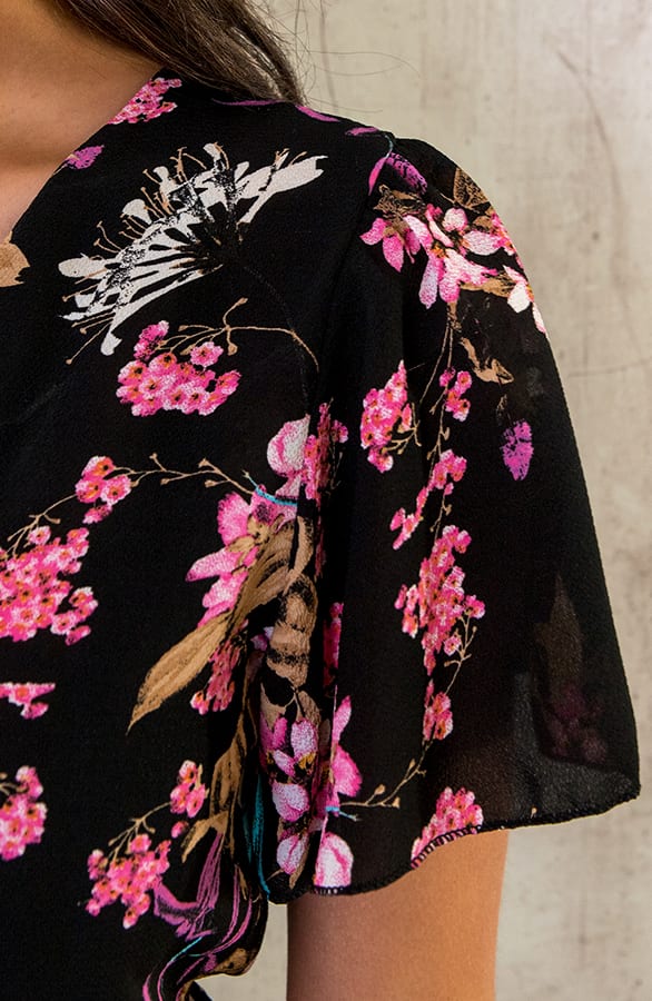 Playsuit Bloemen Zwart Roze – shoparchief, foto 14