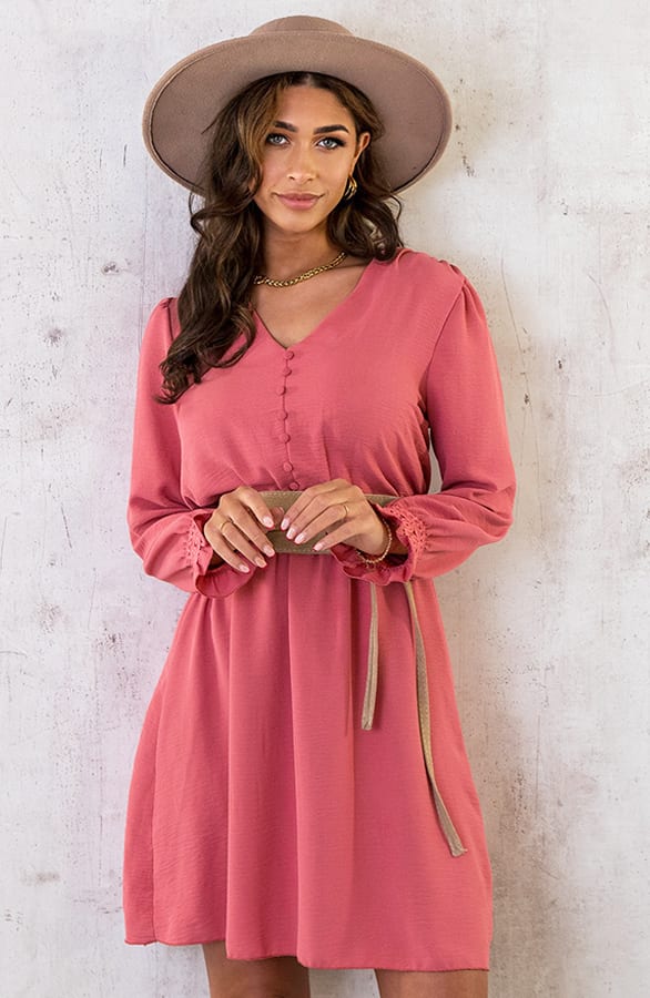 Romantic Lace Dress Dust Pink – shoparchief, foto 8