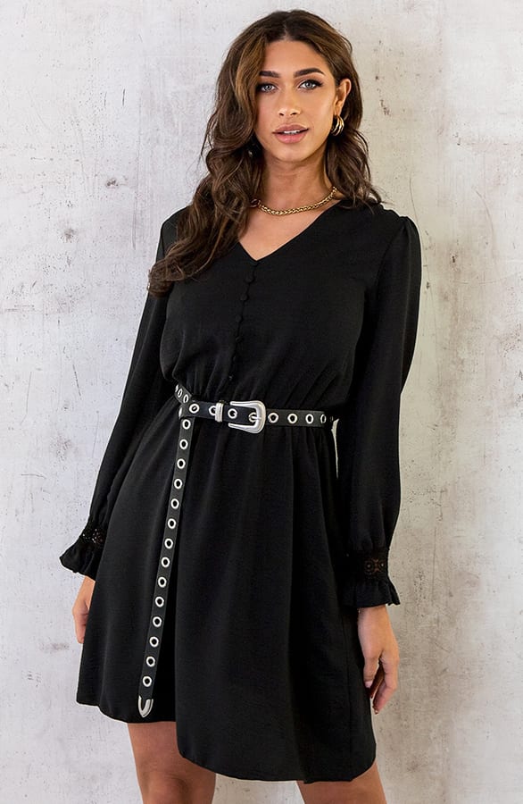 Romantic Lace Dress Black – shoparchief, foto 7
