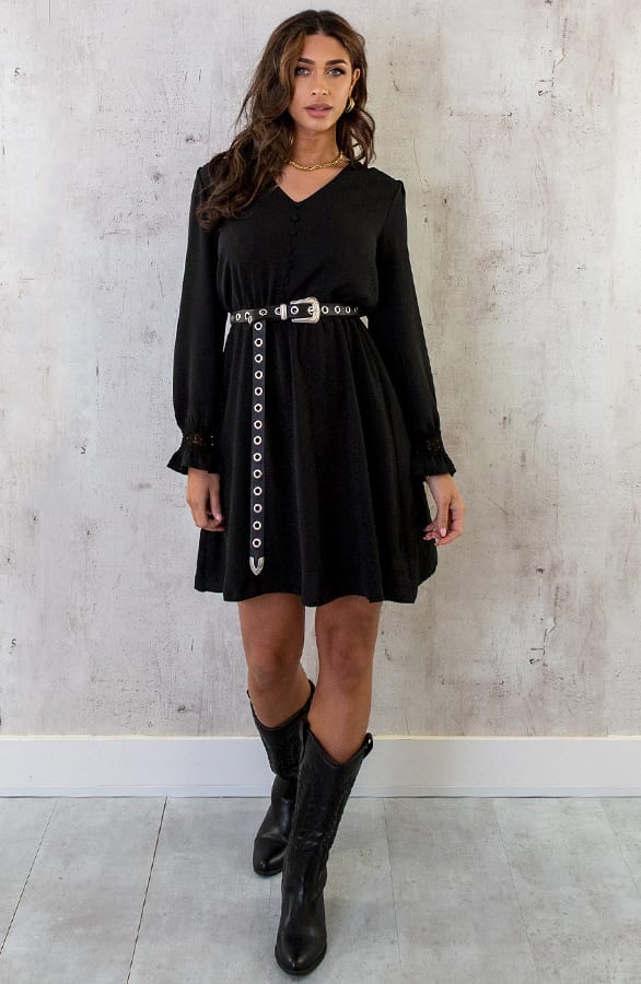 Romantic Lace Dress Black – shoparchief, foto 10