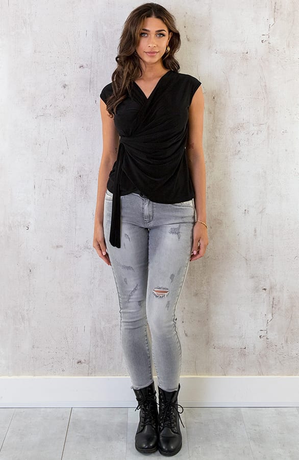 Crop Top Twist Zwart – shoparchief, foto 6