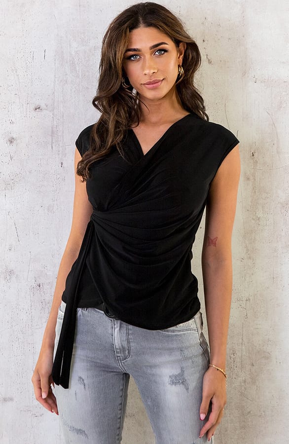 Crop Top Twist Zwart – shoparchief, foto 1