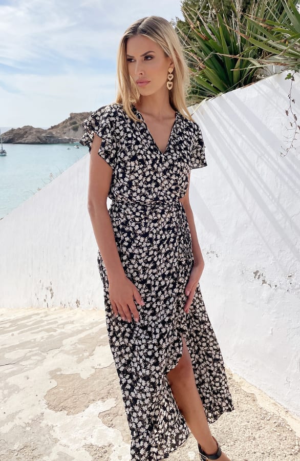 Bloemenprint Jurk Midi Taupe – shoparchief, foto 3