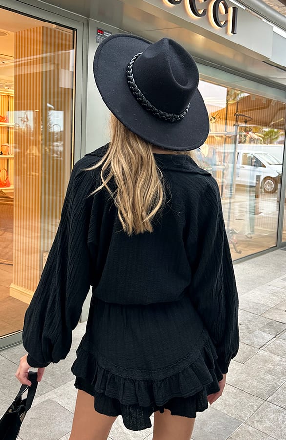 Blouse Katoen Feminine Zwart – shoparchief, foto 6