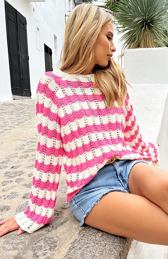 Crochet Top Roze Ecru – shoparchief, foto 4