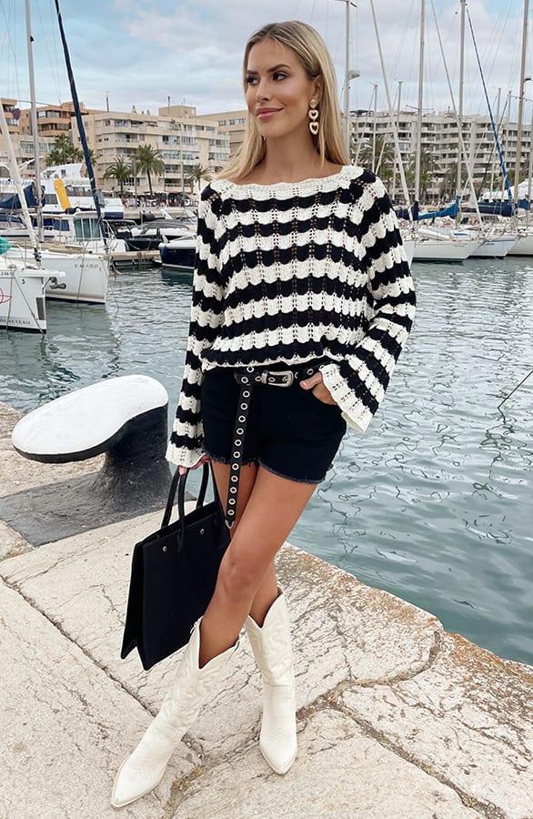 Crochet Top Zwart Ecru – shoparchief, foto 3