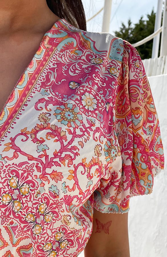 Maxi Print Jurk Fuchsia – shoparchief, foto 7