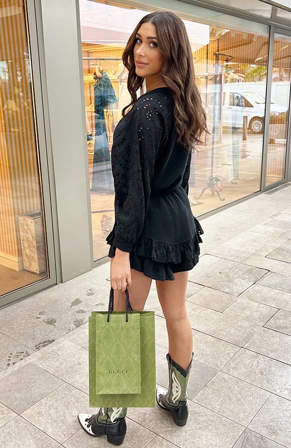 Mousseline Skort Embroidery Zwart – skorts, foto 7