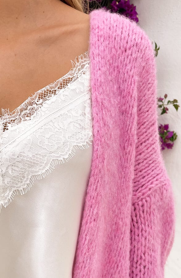 Oversized Knitted Vest Candy Pink – shoparchief, foto 5