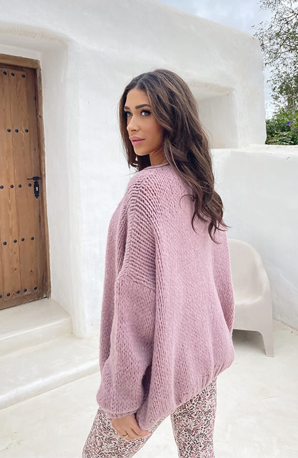 Oversized Knitted Vest Dust Roze – shoparchief, foto 7