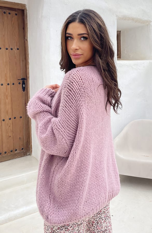 Oversized Knitted Vest Dust Roze – shoparchief, foto 6