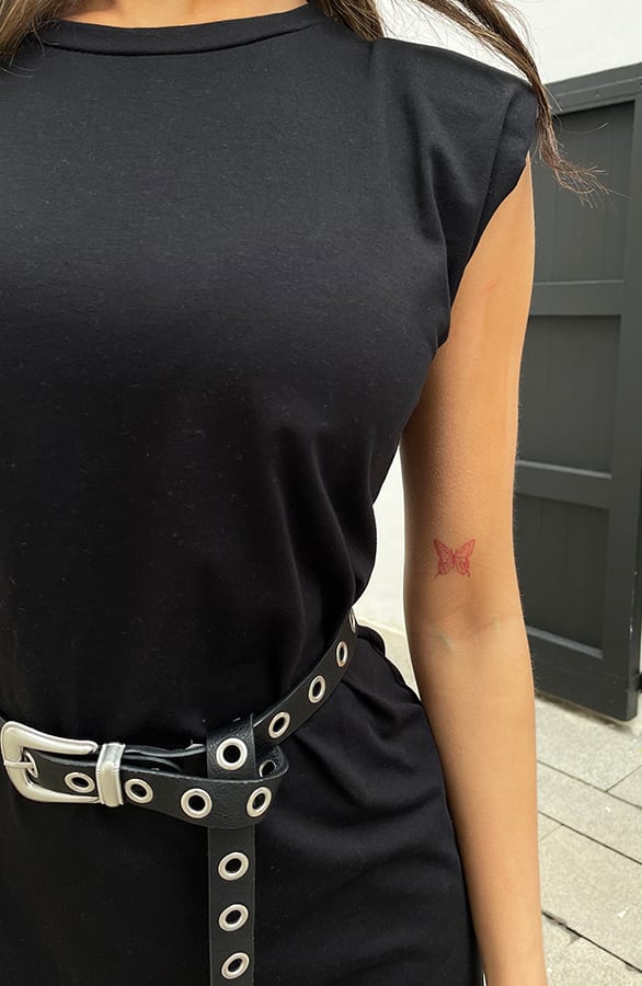 Schoudervulling Jurk Zwart – shoparchief, foto 5