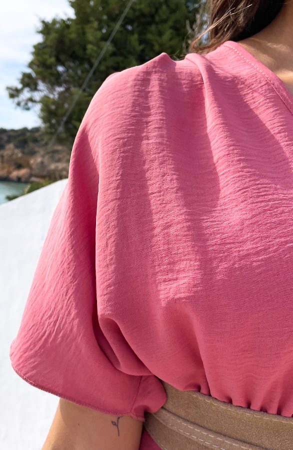 Sicily V-neck Dress Dust Pink – shoparchief, foto 7