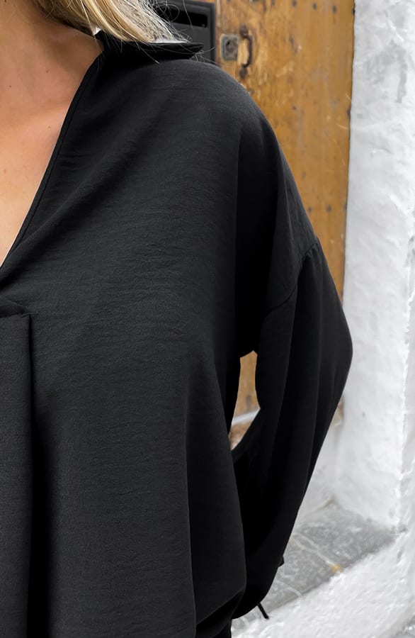 Verona V-hals Blouse Zwart – shoparchief, foto 6