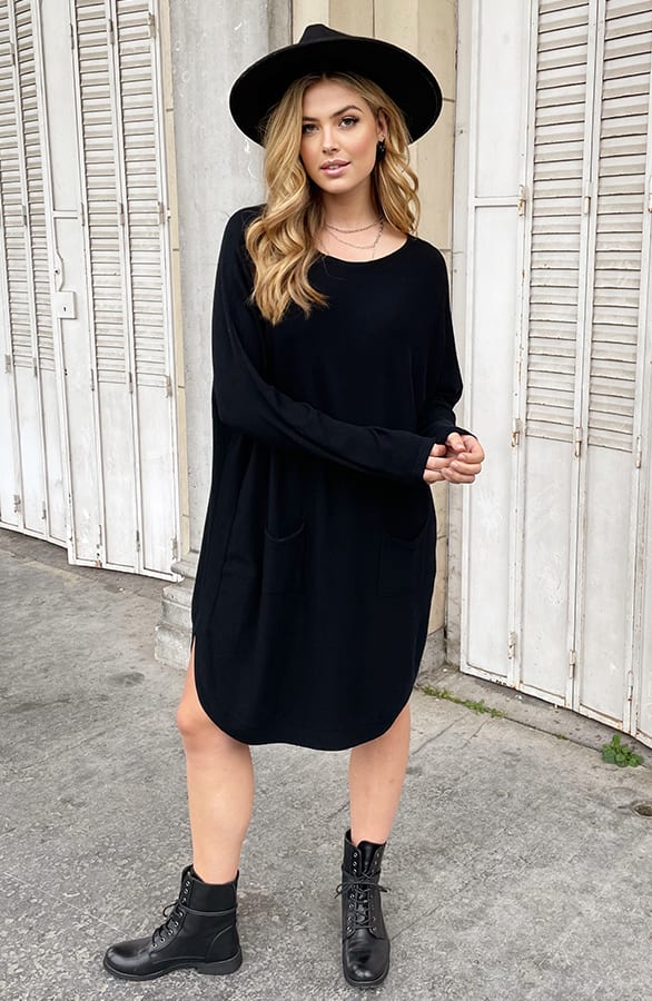 Comfy Trui Lang Zwart – shoparchief, foto 3