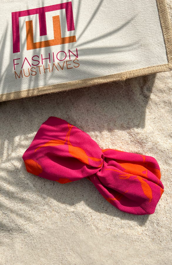 Haarband Print Roze Oranje – shoparchief, foto 1